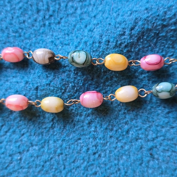 Vintage Multicolor beaded Long Necklace Fashion Jewelry - Picture 4 of 12